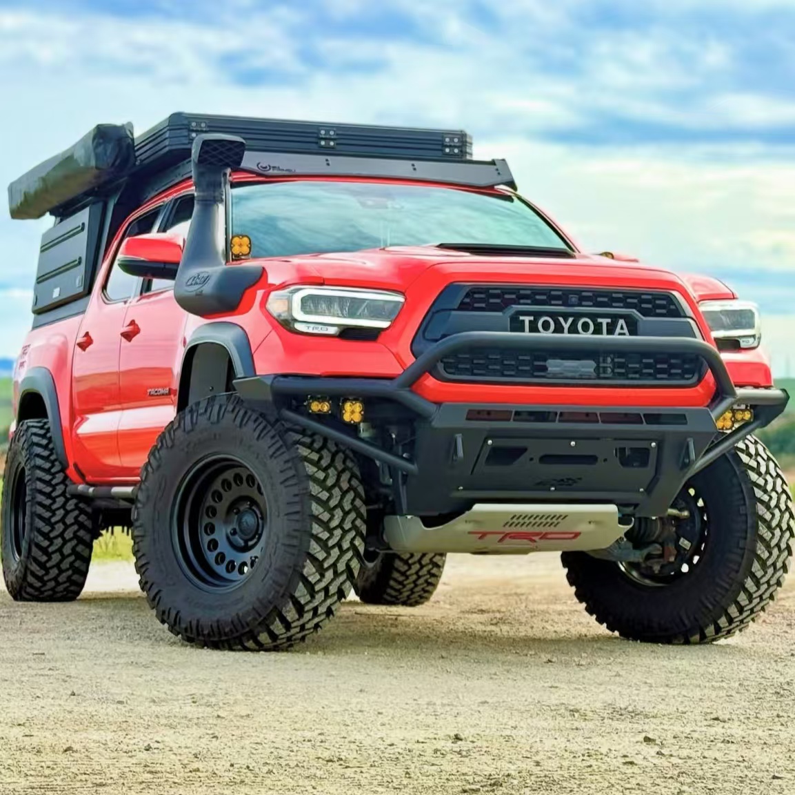 Toyota Tacoma canopy build in red truck application